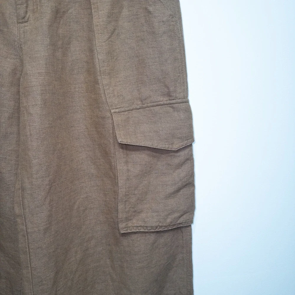 New Banana Republic‎ Brown Luxe Linen Blend Cargo Trouser Pants 6